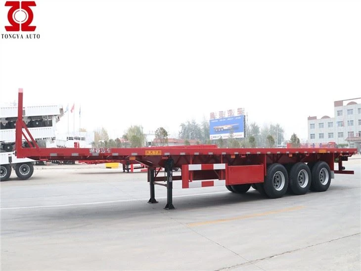 3akslet semitrailer med flat seng