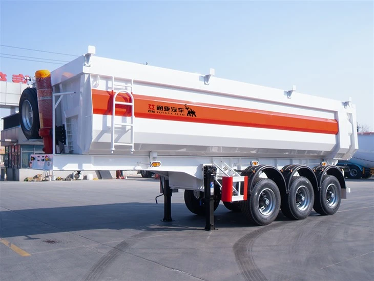 Enkelt dekkdump semitrailer