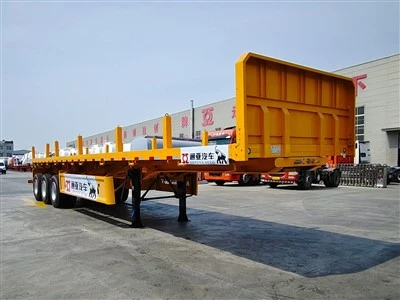Sidedump flatbed semi -trailer
