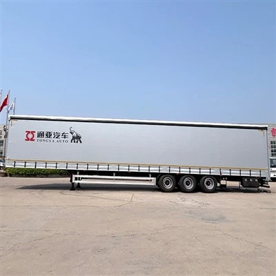 TONGYA 3 Aksel 40 Tons Varebil Truck Curtain Side Open Semi Trailer